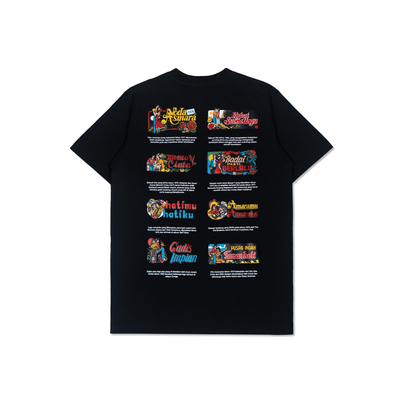 GRAFIS NUSANTARA STICKER ROMANTIS BLACK SHORT TEE