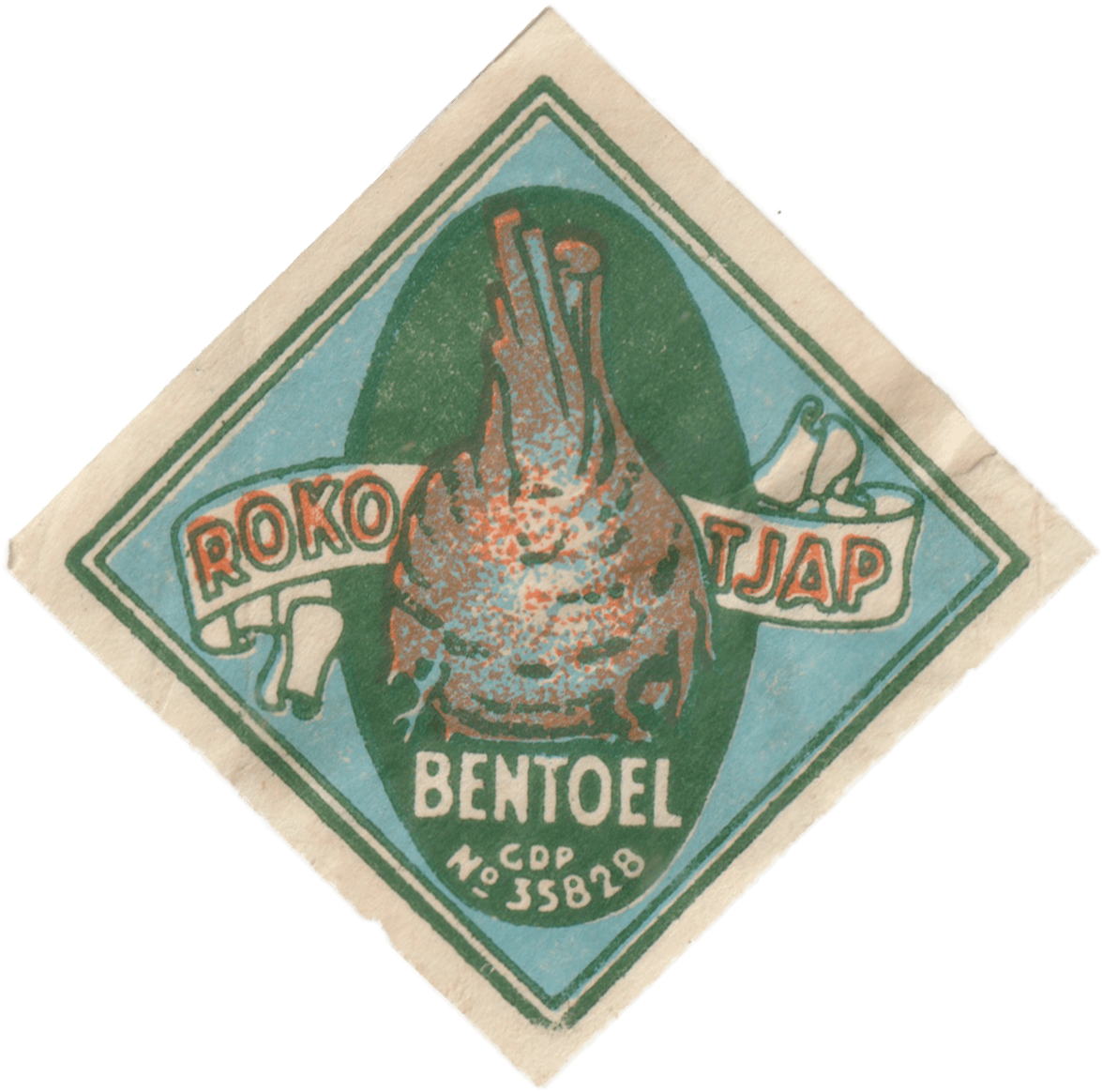 Rokok Tjap Bentoel label. Collection of Grafis Nusantara.
