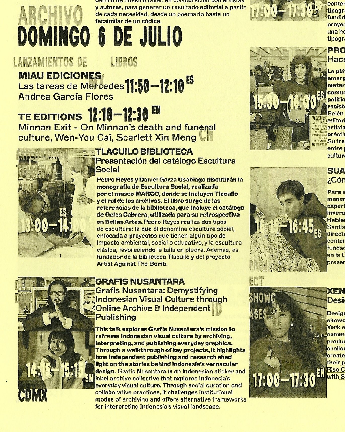 Brochure for our talk, presented alongside other incredible speakers. Published by Zamme Projects and Hardcore Art Book Fair, 2025.